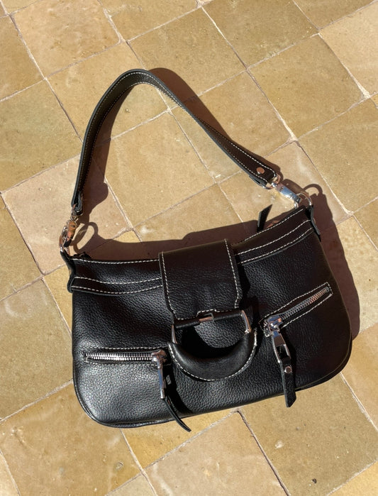 Soft leather black bag