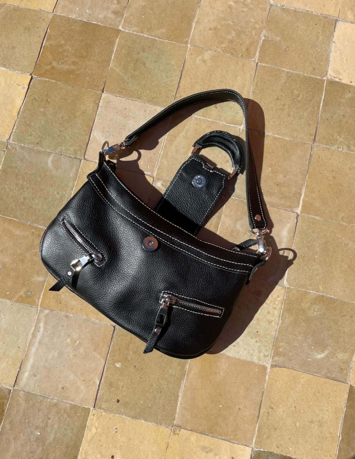 Soft leather black bag