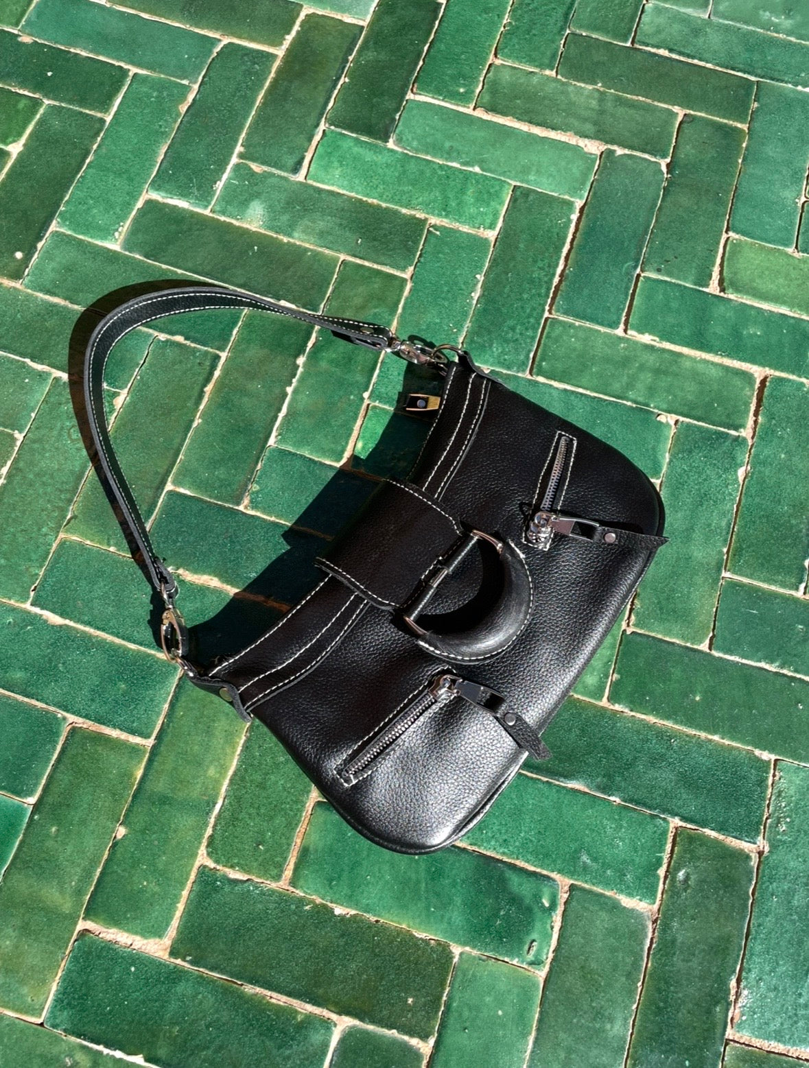 Soft leather black bag