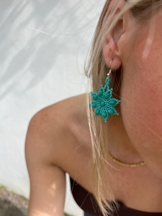 Blue Flower Earring
