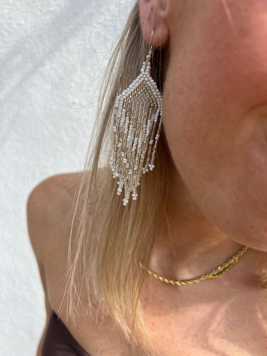 White Chacahua Earring