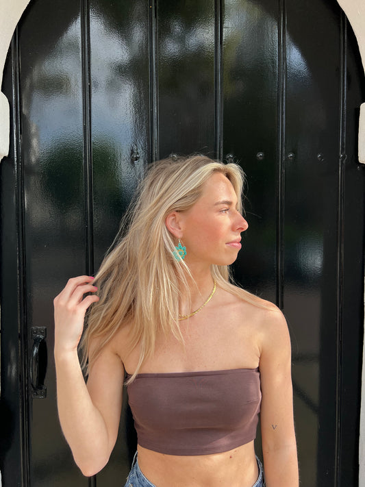 Blue & Gold Flower Earring