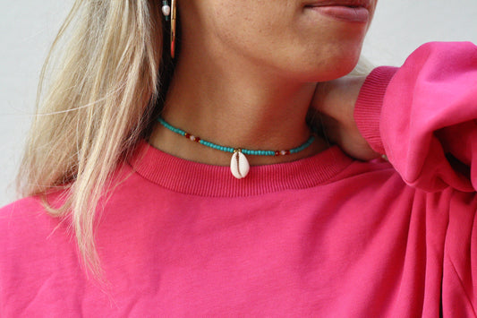 Blue Beach Shell Necklace