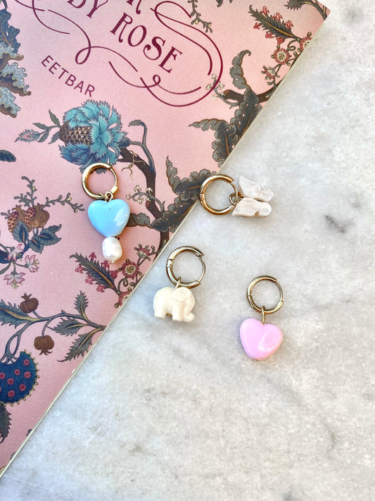 White Elephant Earring