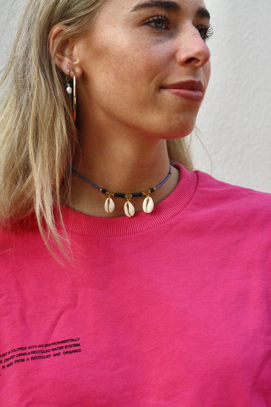 Blue Triple Shell Necklace