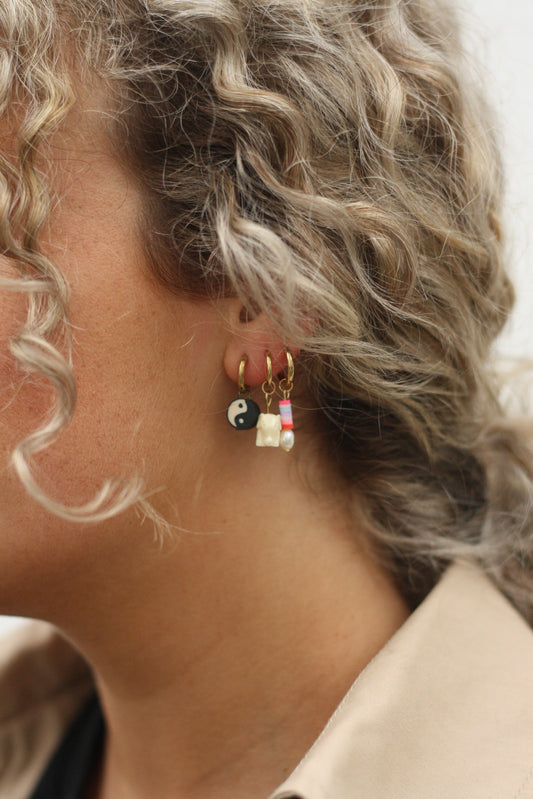 White Elephant Earring