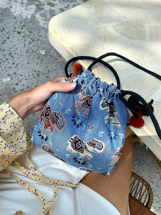 Light Blue Elephant Mile Bag